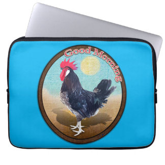 Minorca Rooster Good Morning Vintage Oval Laptop Sleeve