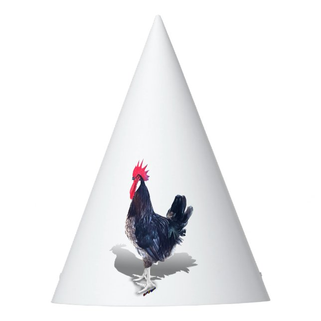 Minorca Rooster Party Hat (Front)