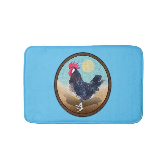 Minorca Rooster Vintage Oval  Bath Mat (Front)