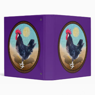 Minorca Rooster Vintage Oval  Binder