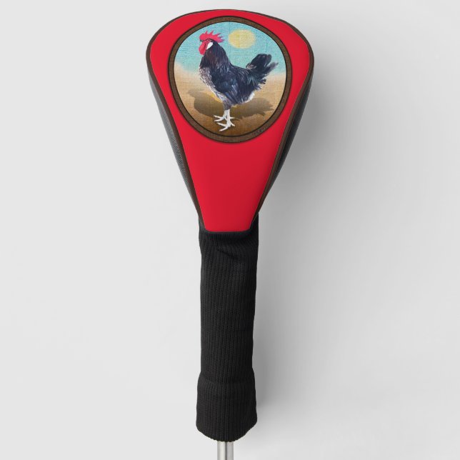 Minorca Rooster Vintage Oval  Golf Head Cover (Front)