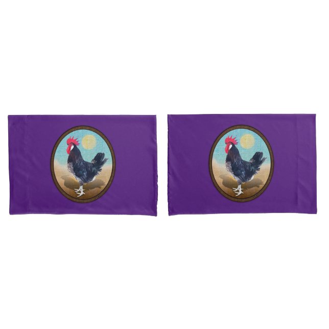 Minorca Rooster Vintage Oval  Pillowcase (Front-Set)