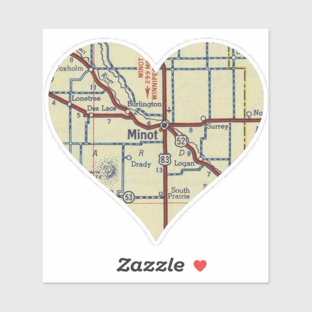 Minot ND Vintage Map (Sheet)