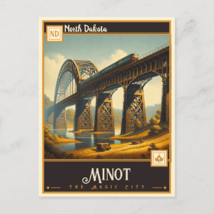 Minot, North Dakota   Vintage Postcard