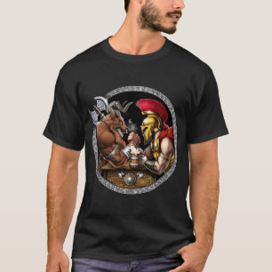 Minotaur vs Spartan Arm Wrestling T-Shirt