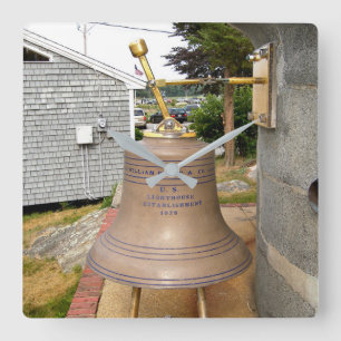 Minots Ledge Lighthouse Fog Bell Square Wall Clock