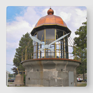 Minots Ledge Lighthouse Lantern Square Wall Clock