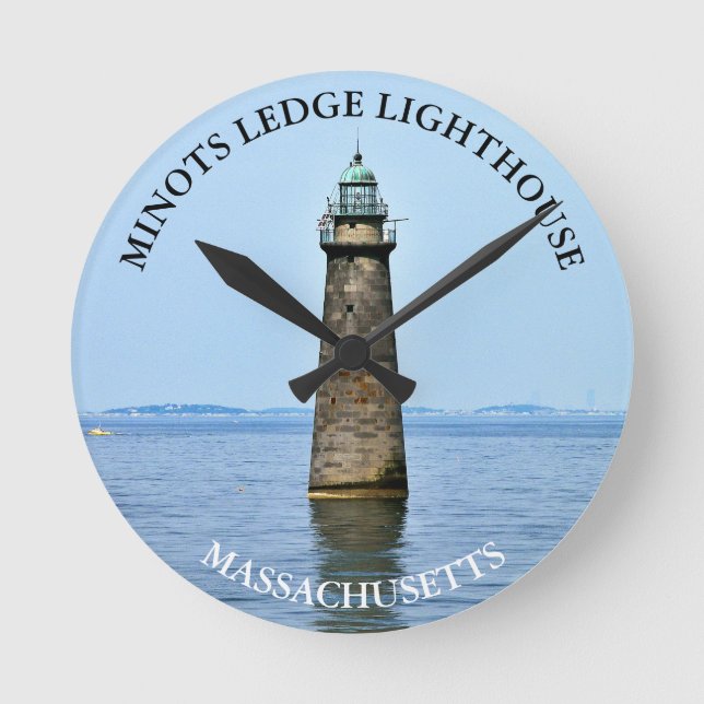 Minots Ledge Lighthouse Massachusetts Horloge mura (Recto)