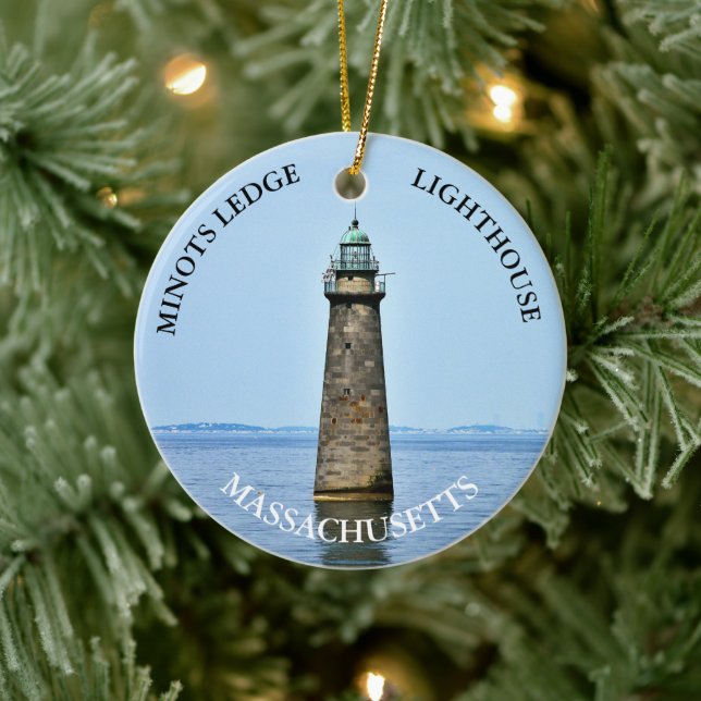 Minots Ledge Lighthouse Massachusetts Ornement (Arbre)