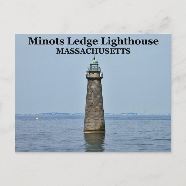 Minots Ledge Lighthouse, Massachusetts Postcard (Front)