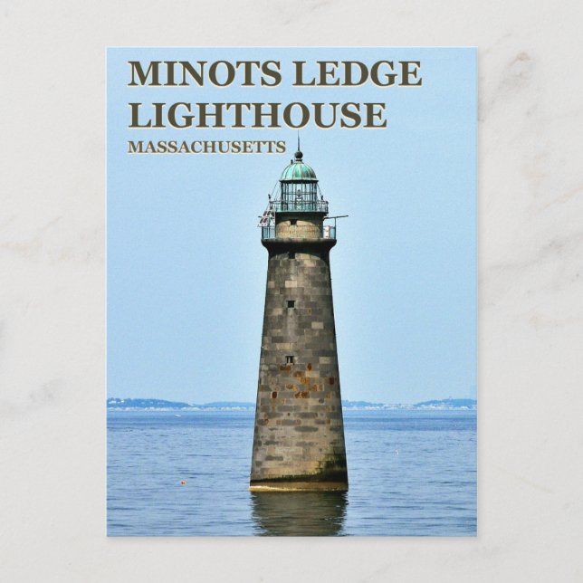 Minots Ledge Lighthouse, Massachusetts Postcard (Front)