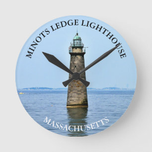 Minots Ledge Lighthouse Massachusetts Wall Clock