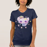 Minou d'étoile de Kawaii avec le T-shirt mignon de