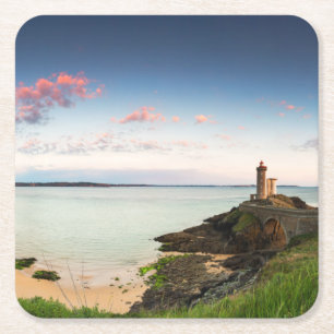 Minou Lighthouse   France Brittany Finistere Square Paper Coaster