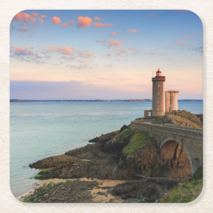 Minou Lighthouse in France Square Paper Coaster
