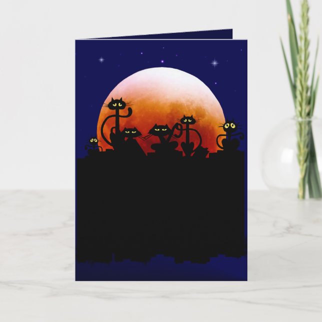 Minous de Halloween et carte de lune de Halloween (Devant)