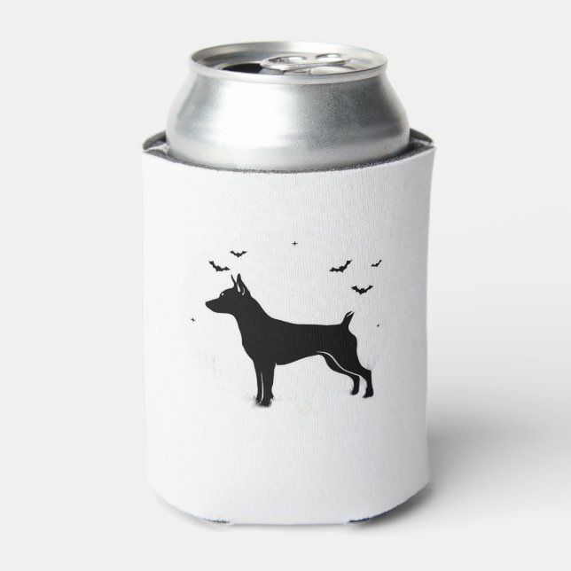 MinPin Dog � Halloween Moon Silhouette Classic T-S Can Cooler (Can Front)