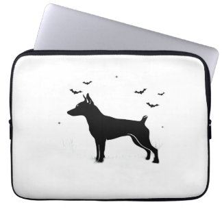 MinPin Dog � Halloween Moon Silhouette Classic T-S Laptop Sleeve
