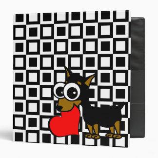 MinPin Has My Heart Binder Black and White