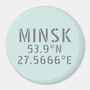 Minsk Latitude Longitude Coordinates  Magnet