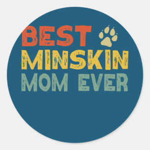 Minskin Cat Mom Owner Breeder Lover Kitten Classic Round Sticker