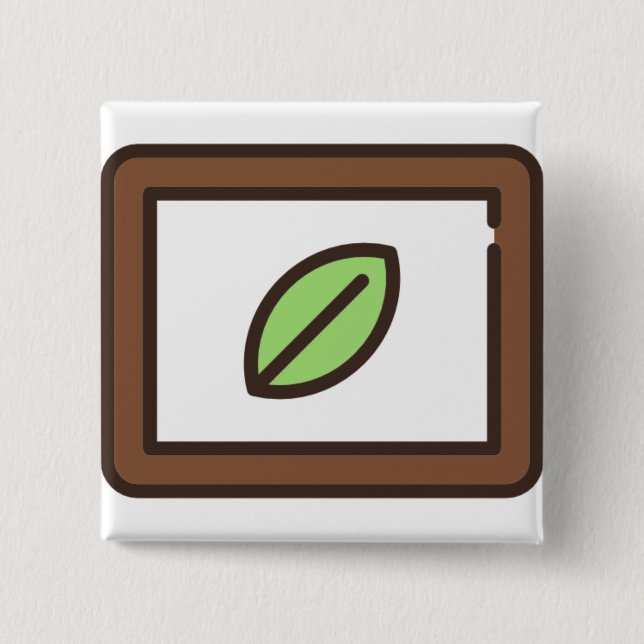 mint-1 2 inch square button (Front)
