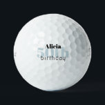 Mint 50th Birthday Personalized Titleist Pro V1 Golf Balls<br><div class="desc">"50"  or any age.  Personalized.  Mint and black text.  Woman golf ball.</div>