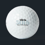 Mint 50th Birthday Personalized Titleist Pro V1 Golf Balls<br><div class="desc">"50"  or any age.  Personalized.  Mint and black text.  Woman golf ball.</div>