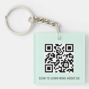 Mint Acrylic QR Code Keychain Custom Logo Square