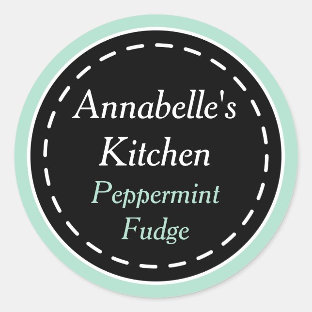Mint and Black Kitchen Stickers (Front)