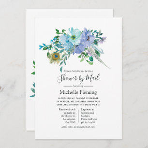Mint and Blue Boho Baby or Bridal Shower by Mail Invitation