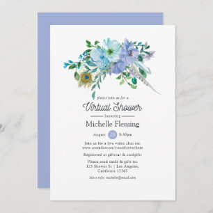Mint and Blue Boho Virtual Bridal or Baby Shower Invitation