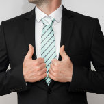 Mint and Blue Stripes Pattern Tie<br><div class="desc">Stripes pattern.</div>