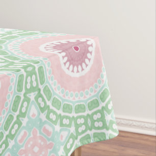 Mint and Blush Pastel Mandala Design Tablecloth