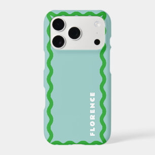 Mint and Bright Green Squiggle with Text