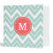 Mint and Coral Chevron Custom Monogram