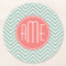 Mint and Coral Chevrons Custom Monogram