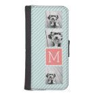 Mint and Coral Photo Collage Custom Monogram