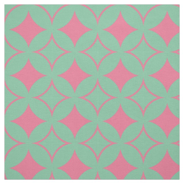 Mint and coral shippo fabric (Swatch)