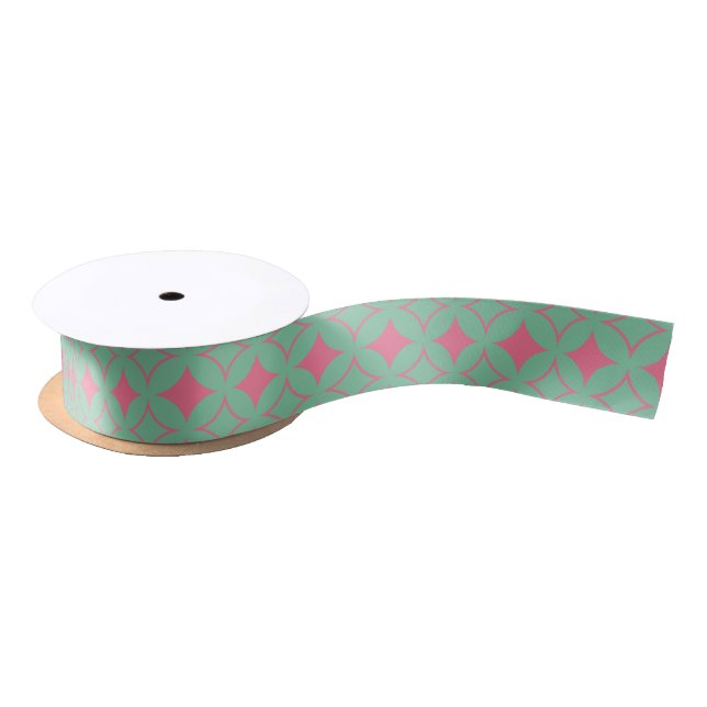 Mint and coral shippo satin ribbon (Spool)