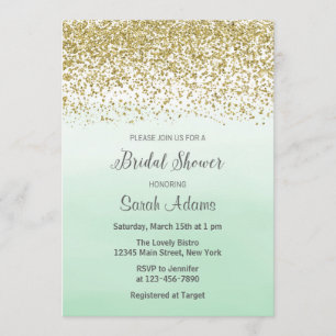 Mint and Gold Bridal Shower Invitation