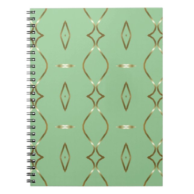 Mint and Gold Pattern Notebook (Front)