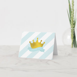 Mint and Gold Princess Thank You Card
