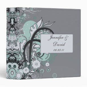 Mint and Grey Abstract Binder