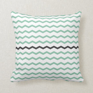 Mint and Grey Chevron Throw Pillow