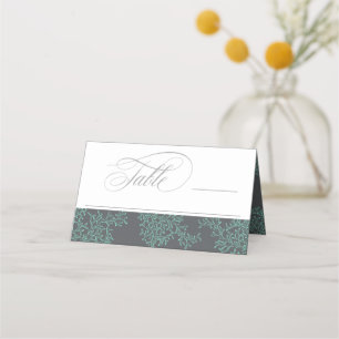 Mint and Grey Coastal Wedding Theme Place Card
