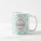 Mint and Grey Moroccan Quatrefoil Monogram