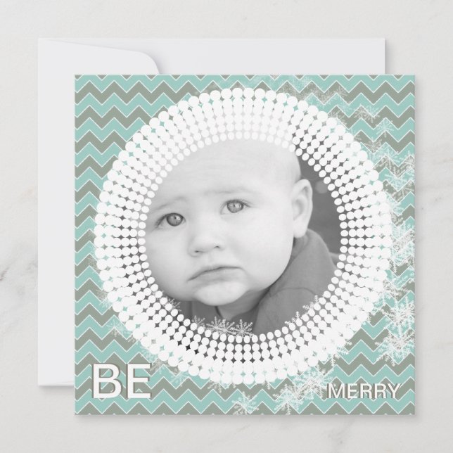 Mint and Grey Your Baby Flat Photo Cards (Front)