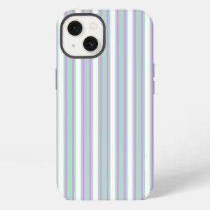 Mint and lilac candy stripes Case-Mate iPhone case