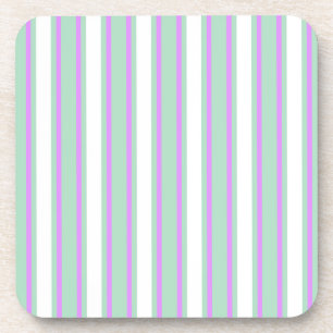 Mint and lilac candy stripes coaster